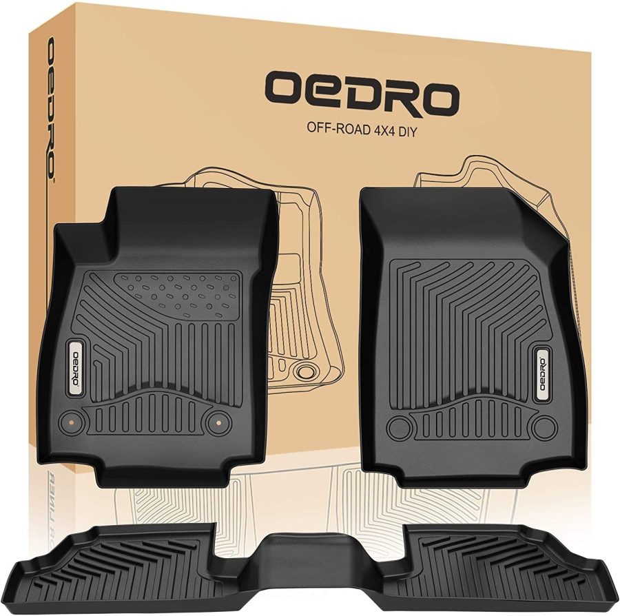 OEDRO Floor Mats for 2013-2022 Buick Encore/2014-2022 Chevy Trax, Unique Black All-Weather Guard Full Set Liners