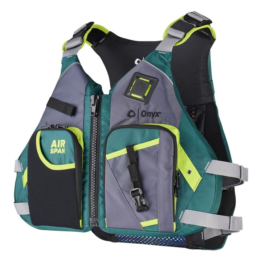 ONYX 123200-400-020-23 Air Span Angler Life Jacket, Green, XS/SM