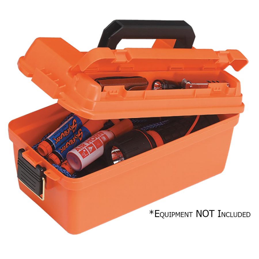 PLANO 141250 SMALL SHALLOW EMERGENCY DRY STORAGE SUPPLY BOX - ORANGE