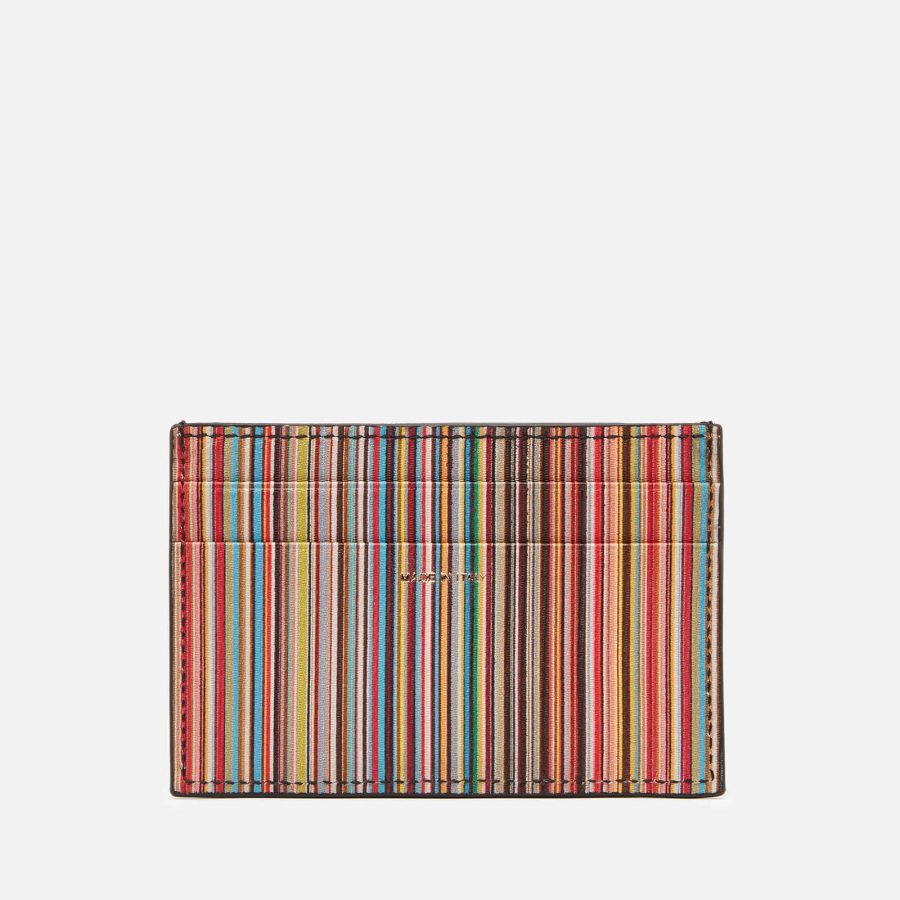 PS Paul Smith Men's Multi Stripe Credit Card Case - Black