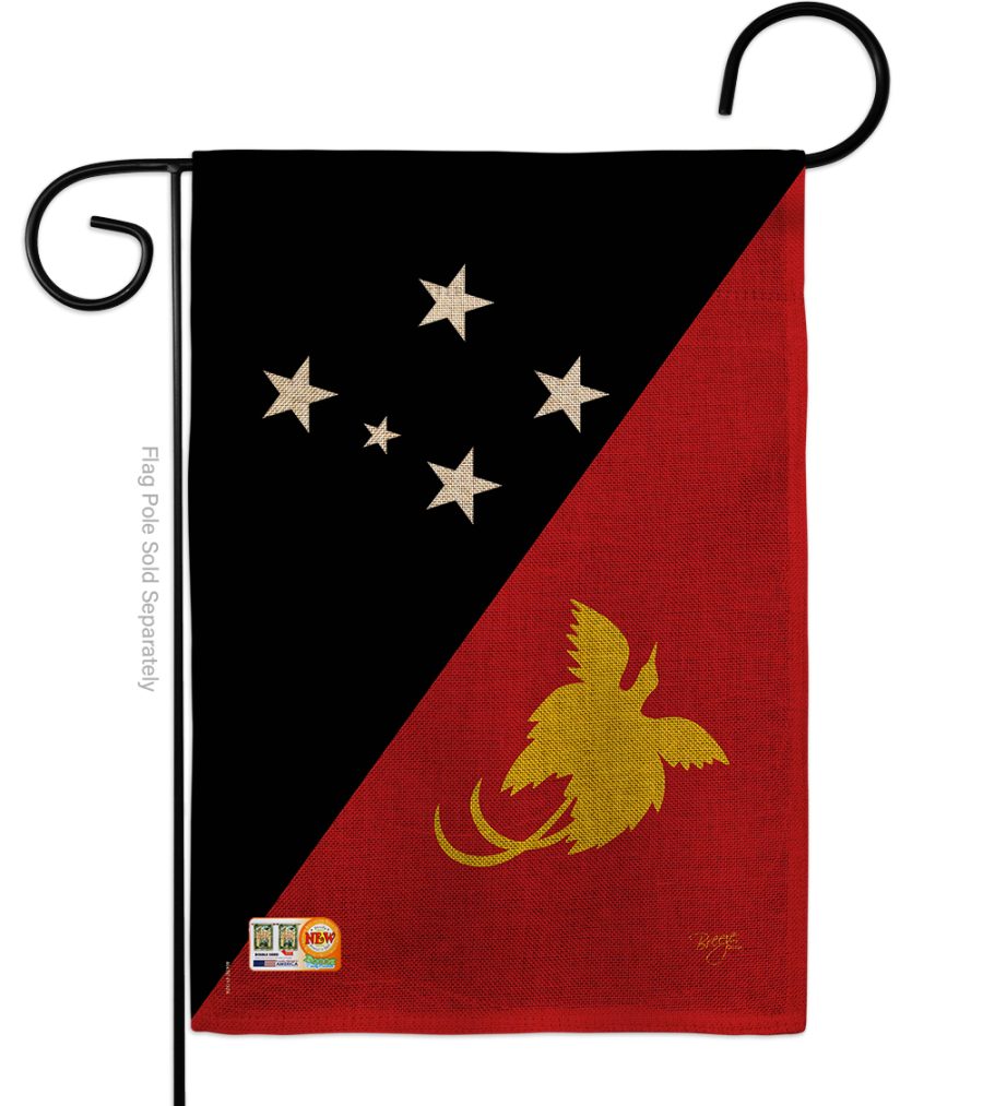 Papua New Guinea Burlap - Impressions Decorative Garden Flag G158260-DB