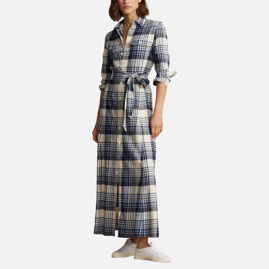 Polo Ralph Lauren Plaid Brushed Cotton Shirt Dress - UK 8