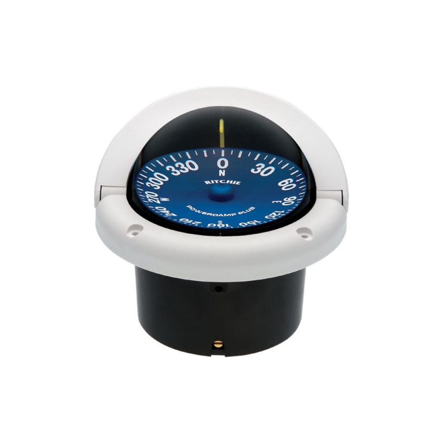 RITCHIE SS1002W SS-1002W Supersport Flush Mount Compass, White with Blue Dial, 3-3/4-Inch, Model:3003.2278