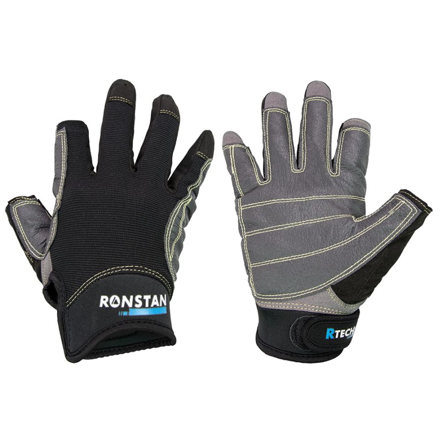 RONSTAN CL740M STICKY RACE GLOVES - 3-FINGER - BLACK - M