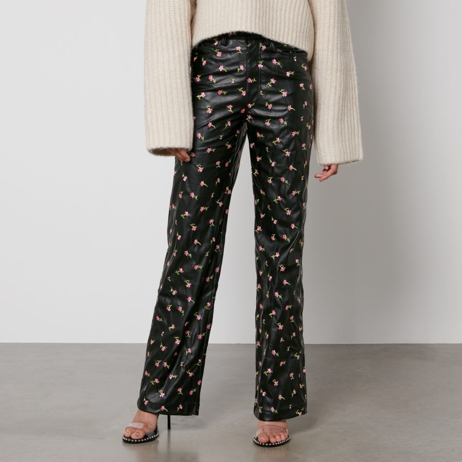 Rotate Birger Christensen Printed Faux Leather Straight-Leg Trousers - DK 34/UK 6