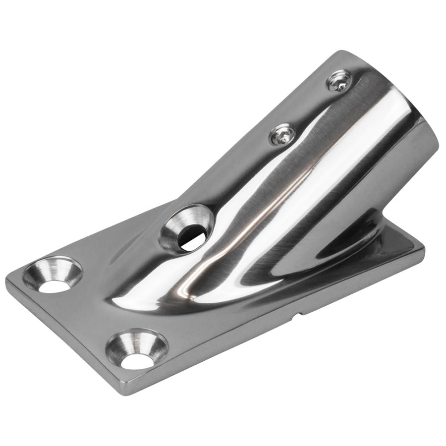 SEA-DOG 281301-1 RAIL BASE FITTING RECTANGULAR BASE 30°316 STAINLESS STEEL - 1-7/8 INCH X 3-3/16 INCH - 1 INCH OD