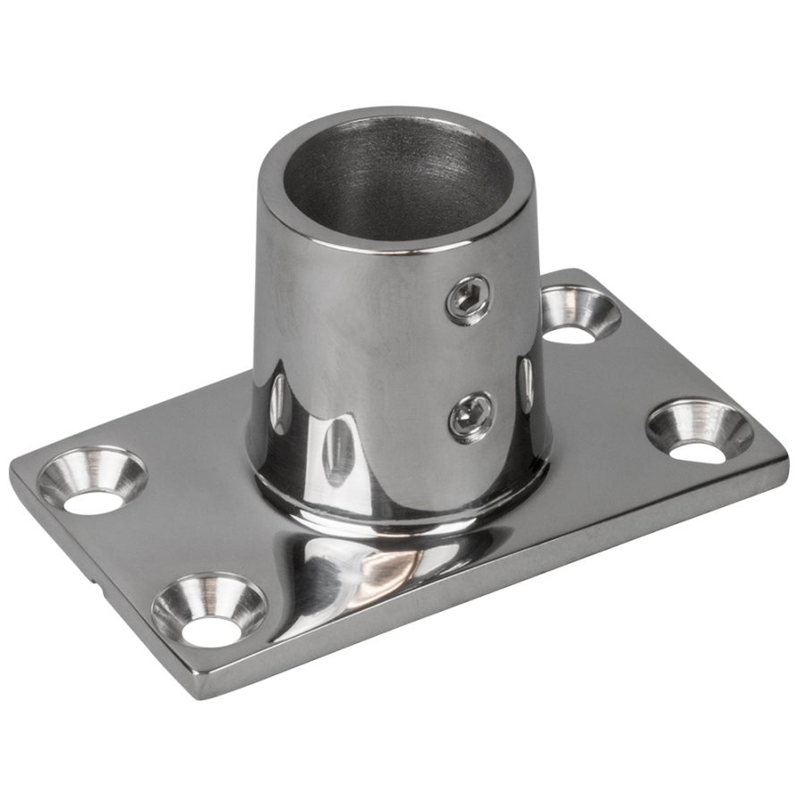 SEA-DOG 281901-1 RAIL BASE FITTING RECTANGULAR BASE 90°316 STAINLESS STEEL - 1-7/8 INCH X 3-3/16 INCH - 1 INCH OD