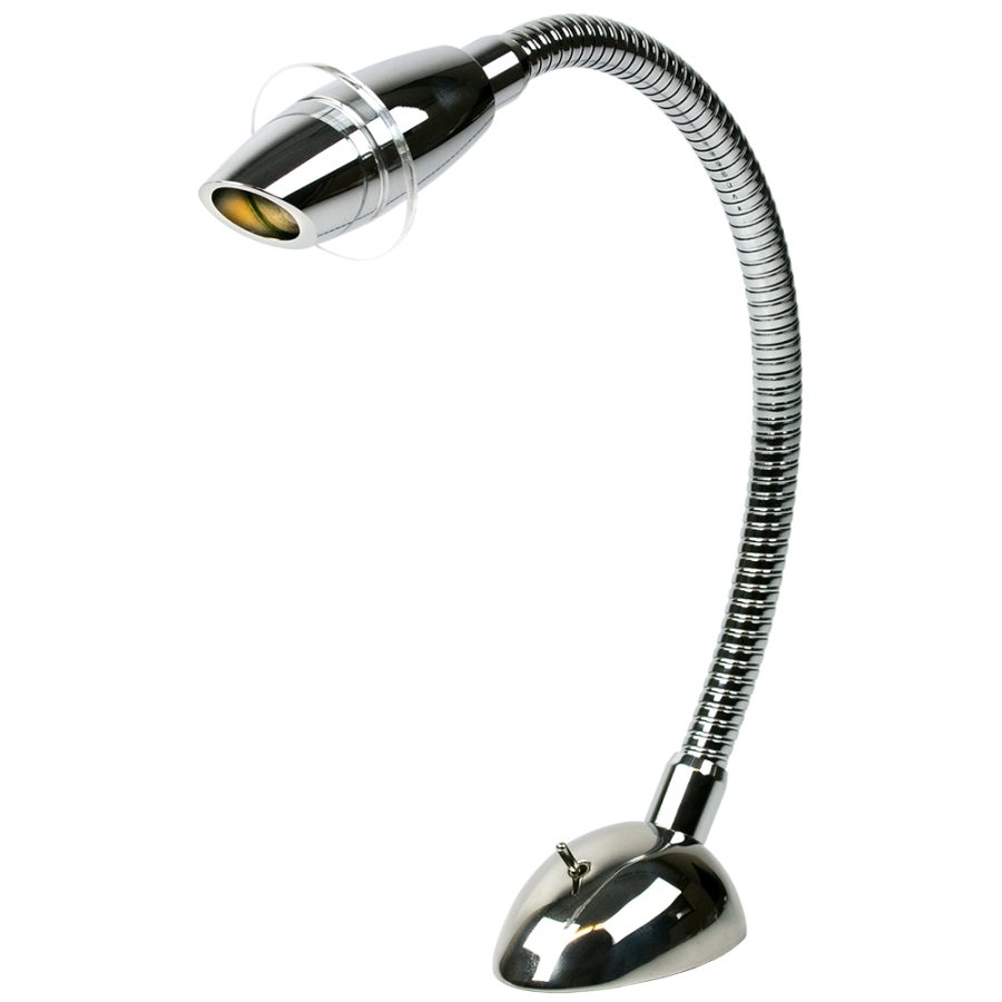 SEA-DOG 404541-1 DELUXE HIGH POWER LED READING LIGHT FLEXIBLE W/SWITCH - CAST 316 STAINLESS STEEL/CHROMED CAST ALUMINUM