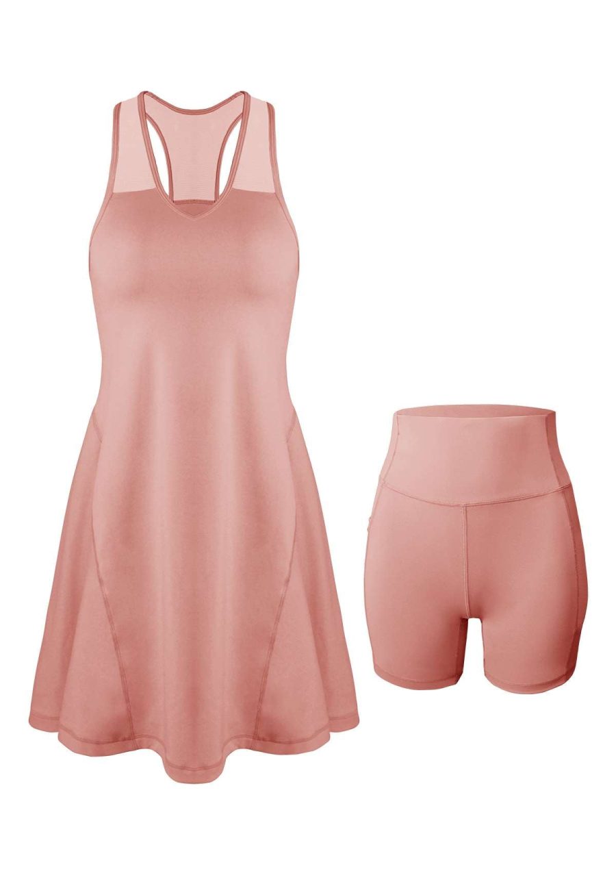 SONGFUL On The Move Sports Dress With Shorts Set - S / Coral