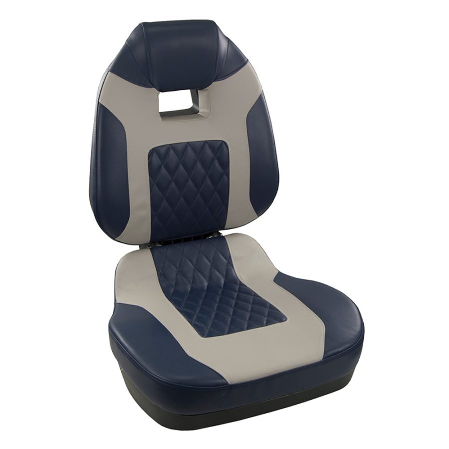 SPRINGFIELD 1041419 FISH PRO II HIGH BACK FOLDING SEAT - BLUE/GREY