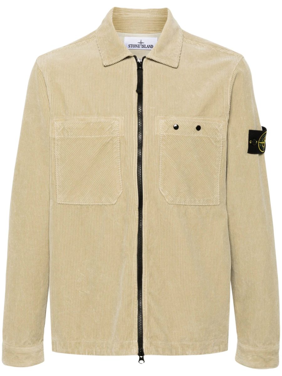 STONE ISLAND Compass Badge Corduroy Overshirt Jacket Beige