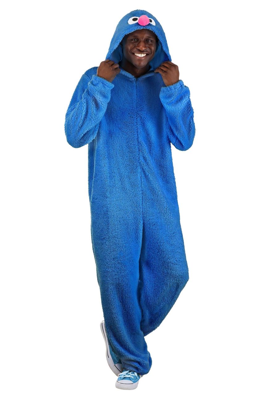 Sesame Street Grover Jumpsuit Costume for Adults