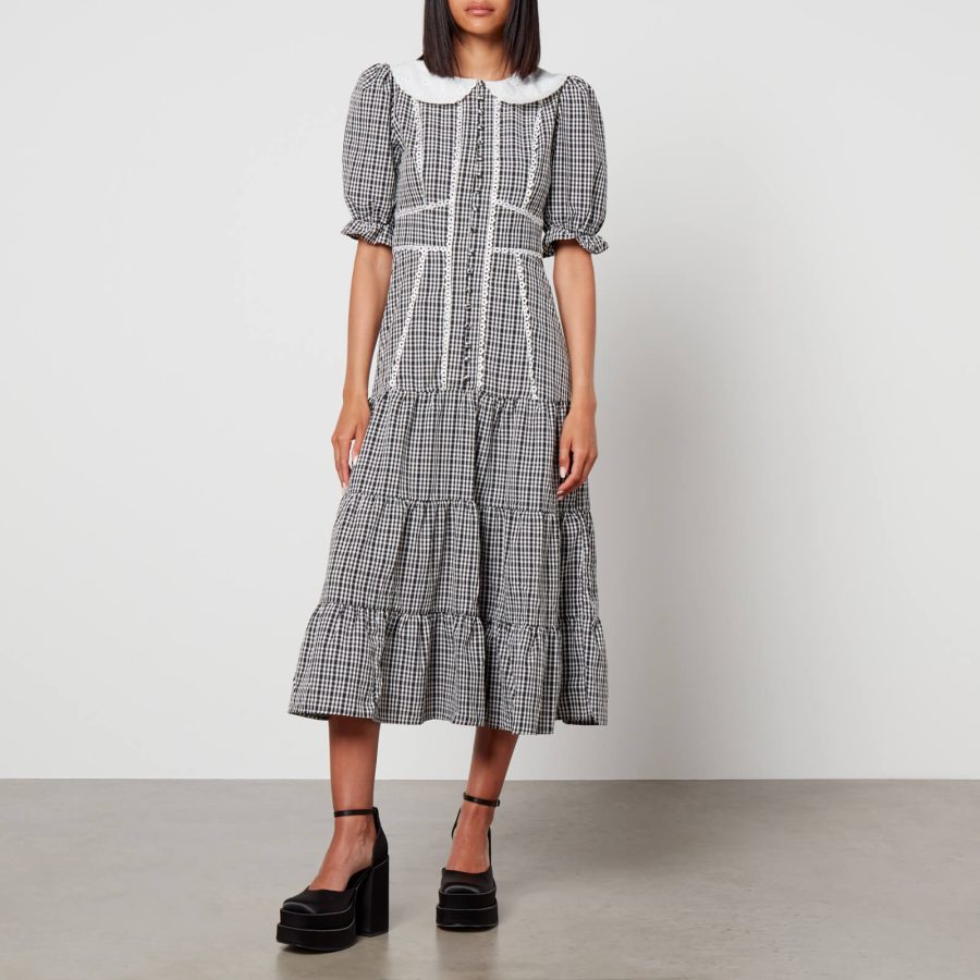 Sister Jane Candia Gingham Woven Midi Dress - S/UK 8