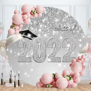 Sliver Glitter Class Of 2022 Graduation Backdrop - Aperturee