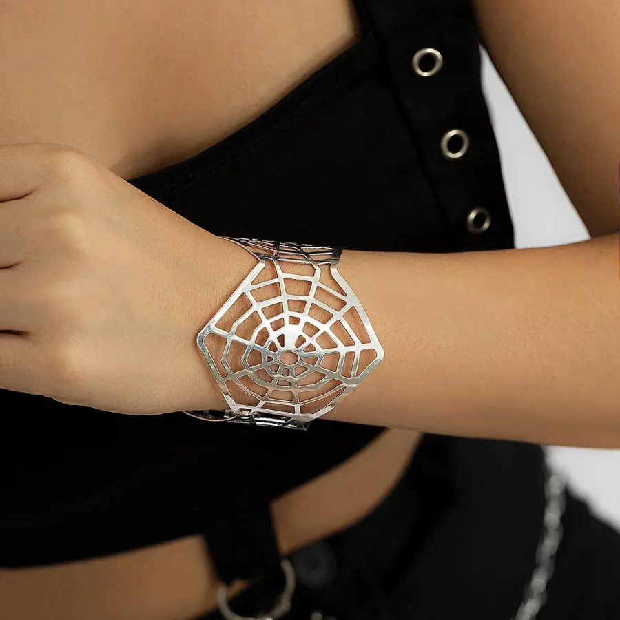 Spider Web Cobweb Cuff Bracelet