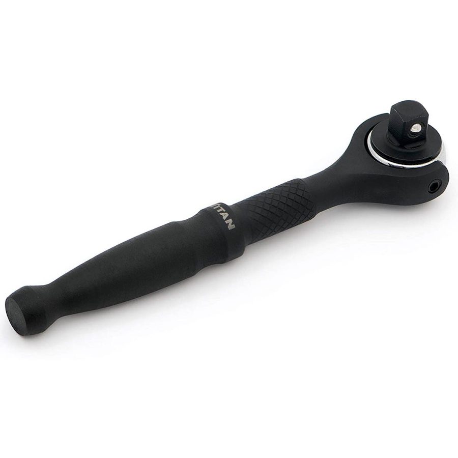 TITAN 11313 1/4 INCH Drive - Swivel Head Micro Ratchet - Black