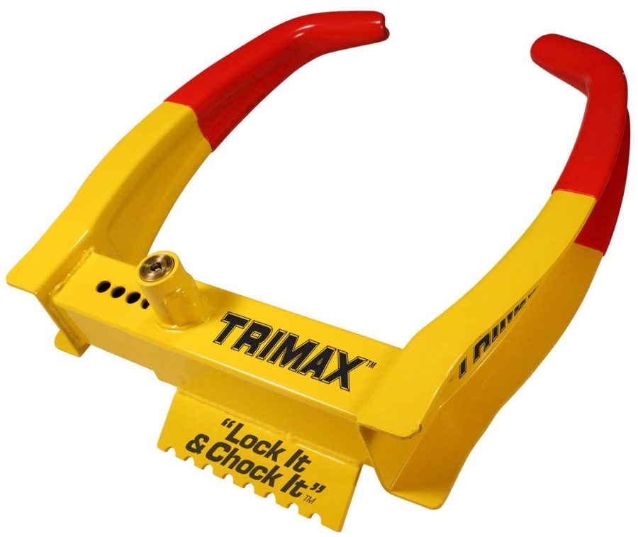 TRIMAX TCL75 Deluxe Universal Wheel Chock Lock-Yellow/Red