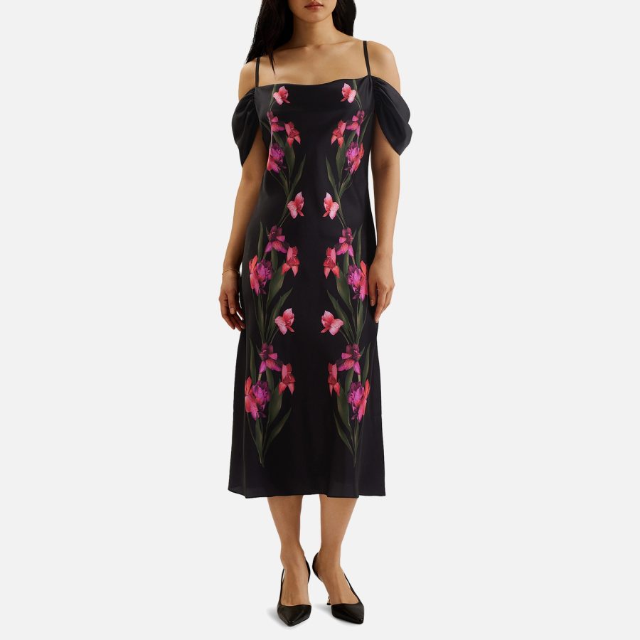 Ted Baker Lucern Satin Midi Dress - UK 10