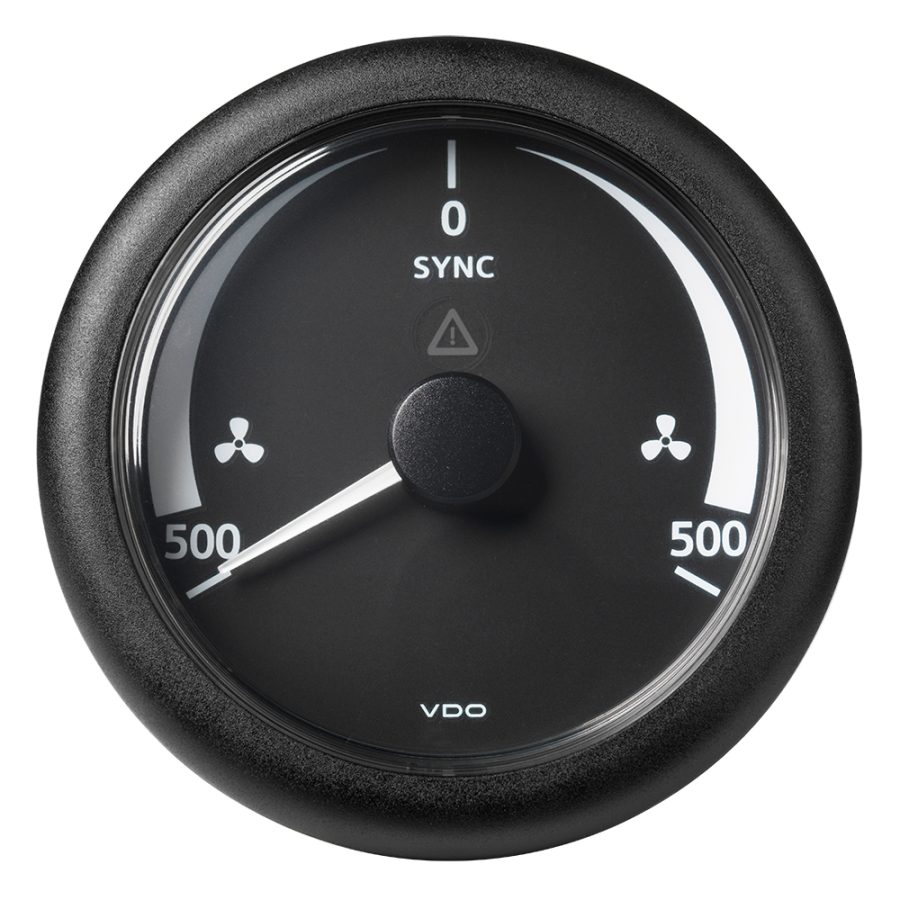 VERATRON A2C59512402 3-3/8 INCH (85MM) VIEWLINE SYNCHRONIZER -500/+500 RPM - 8 TO 32V - BLACK DIAL & BEZEL