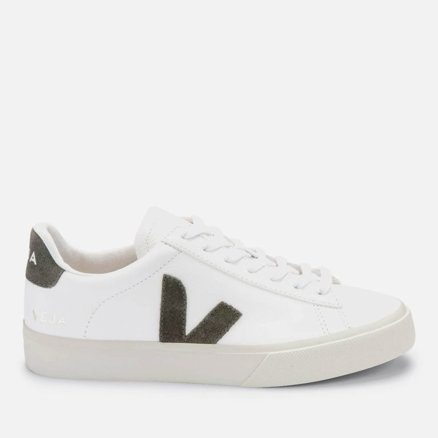 Veja Men's Campo Chrome Free Leather Trainers - Extra White/Khaki - UK 7