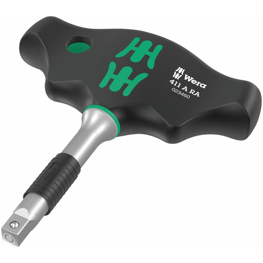 WERA 05023460001 T-handle Socket Driver Adapter with Ratchet Function (1/4 INCH Drive)