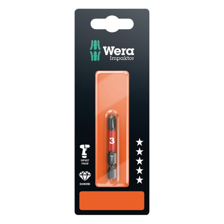 WERA 05073957001 Impaktor Phillips PH #3 x 50 mm Bit - 1/4 INCH Drive