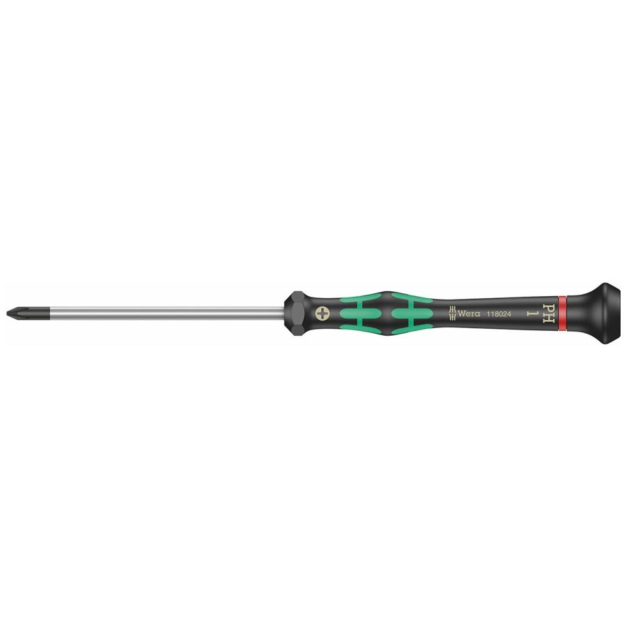 WERA 05118024001 Micro Electronics Precision Phillips Screwdriver - PH #1 x 80mm