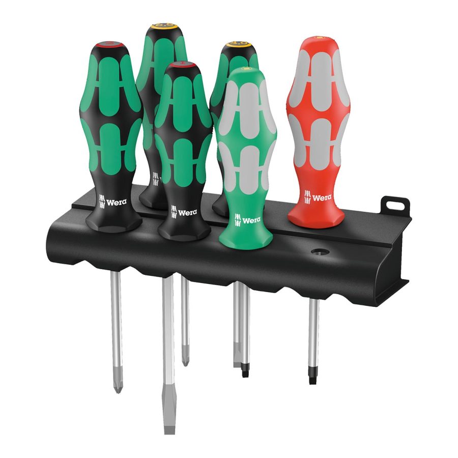 WERA 05347778001 Kraftform Screwdriver Set with Rack - Lasertip (6 Piece Set)