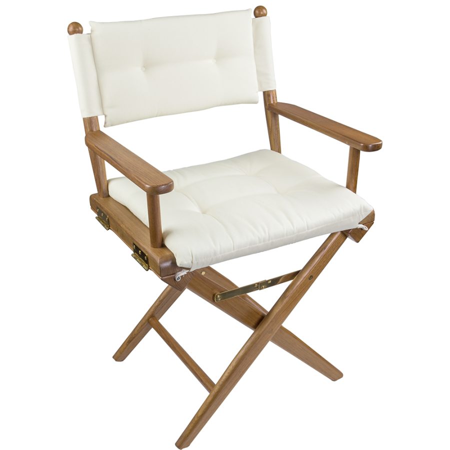 WHITECAP 61043 Directors Chair w/Cream Cushion - Teak