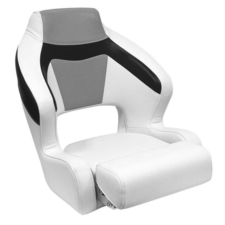 WISE 33381782 3338-1782 BAJA XL Bucket Seat with Flip Up Bolster, Brite White/Marble Grey/Black