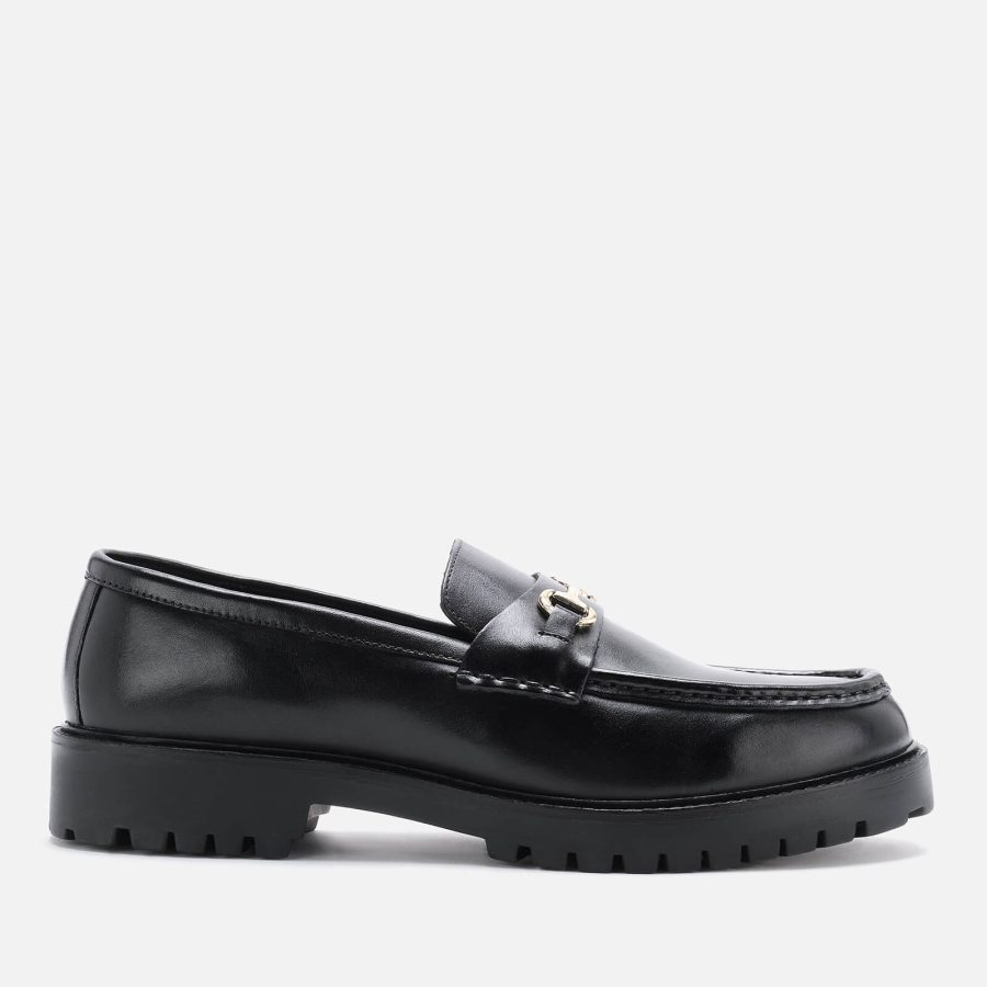 Walk London Men's Sean Leather Trim Loafers - Black - UK 8