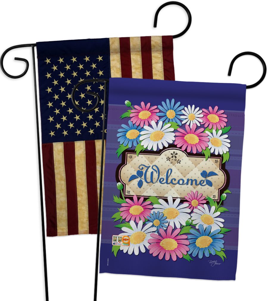 Welcome Daisies - Impressions Decorative USA Vintage - Applique Garden Flags Pac