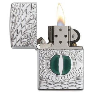 ZIPPO 28807 Windproof Lighter DRAGON EYE High Polish Chrome Armor