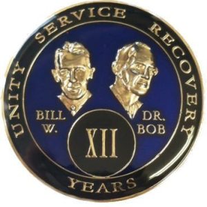 11 Year Blue Bill & Bob Tri-Plate Alcoholics Anonymous Medallion- AA Sobriety Ch