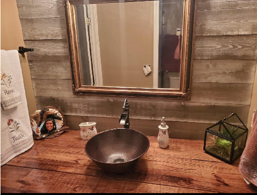 14" Round Copper Bathroom Sink in Aged Copper