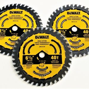 3 DEWALT 6-1/2" CARBIDE 40T CORDLESS CIRCULAR SAW BLADES FINISH 40 DWA161240