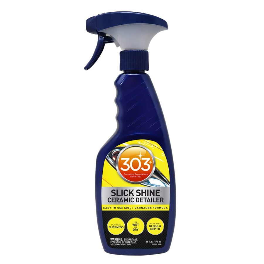 303 30265 Slick Shine Ceramic Detailer - SiO2 and Carnauba Infused Ceramic Coating - Premium Ceramic Detailing Spray - Increases Shine and Gloss - Works on Paint, Glass, and Wheels - 16Oz