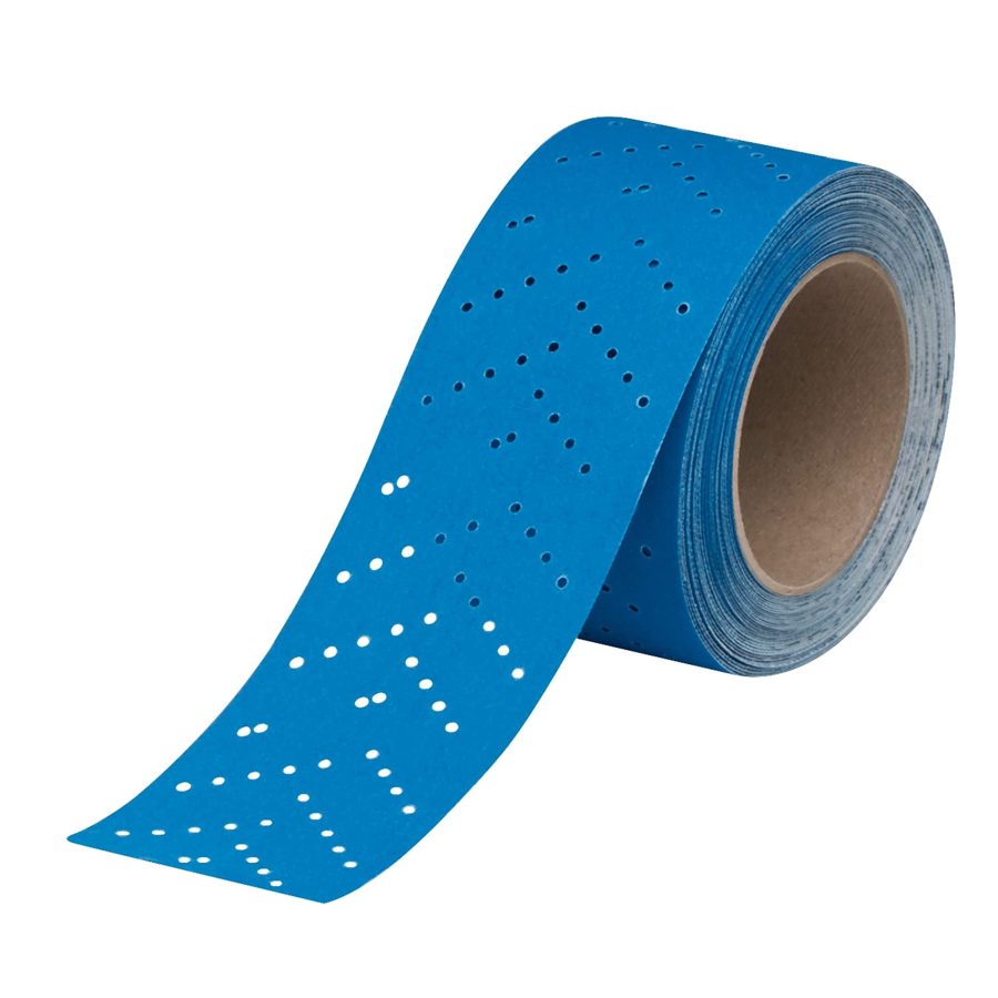 3M 36195 Blue Abrasive Sheet Roll, Multi-Hole, 2.75 in x 13 yd, 320+ Grade, Automotive Sanding Roll Sandpaper for Coating Removal, Body Repair, Auto Sanding