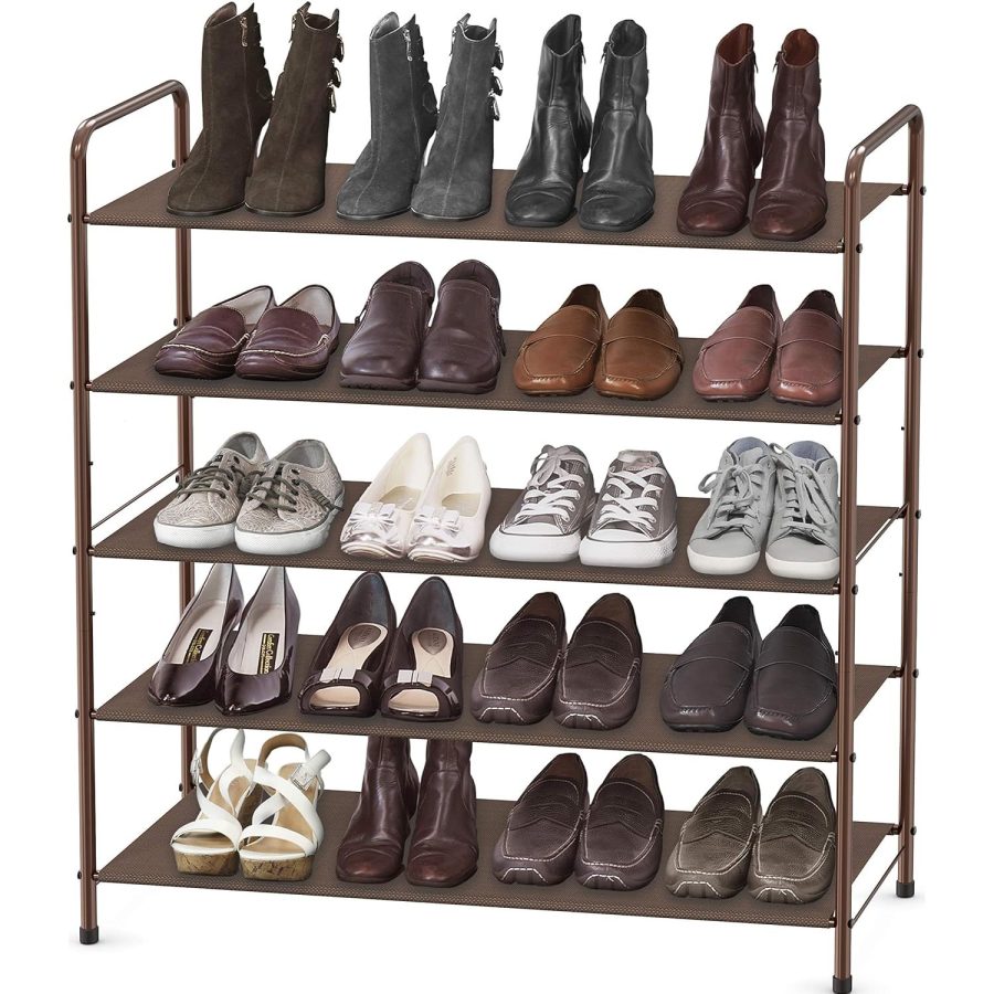 5-Tier Shoe Rack Storage Organizer, Bronze