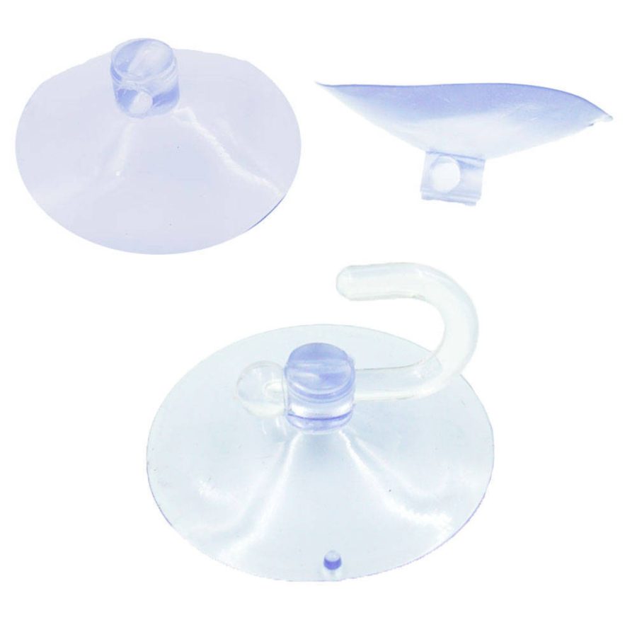 50 Pcs Hook Suction Cups Sucker Pads Hang Hanging Clear 25 30 36 46mm 1" 1.25"