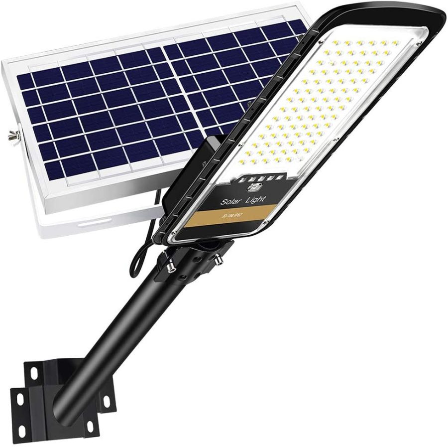 80W Solar Street Lights Outdoor Lamp, 84 Leds 1500Lm Ip67 Light With Anti