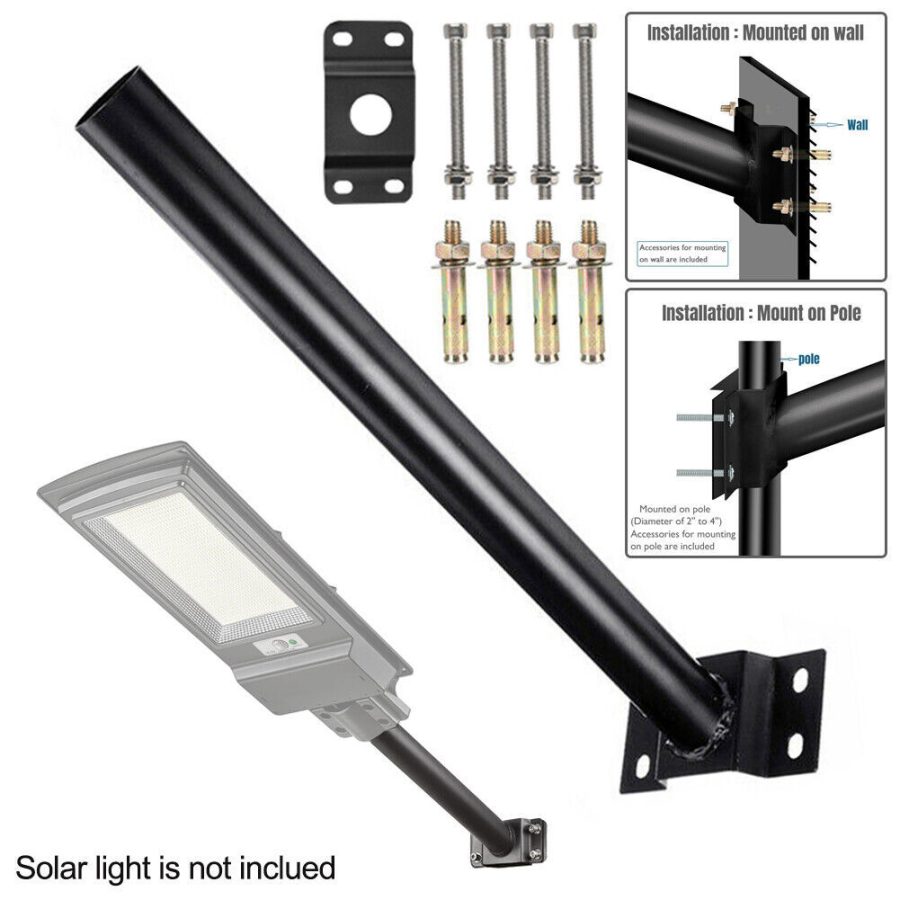 990000Lm Commercial Solar Street Light Led Outdoor Mounting Pole 50Cm Black