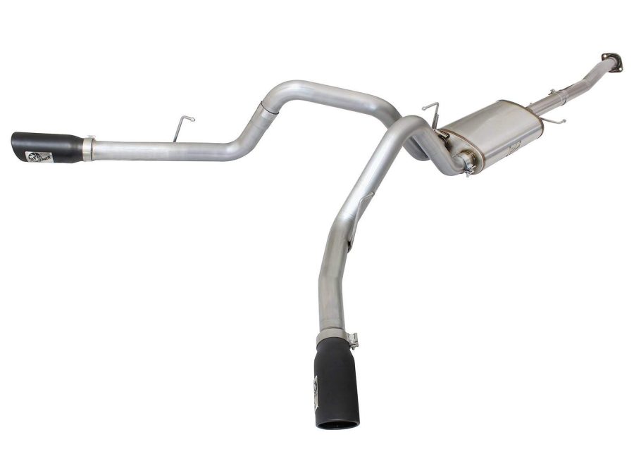 AFE 49-43074-B MACH Force-Xp 3 INCH Stainless Steel Dual Side-Exit Cat-Back Exhaust System with Black Tips