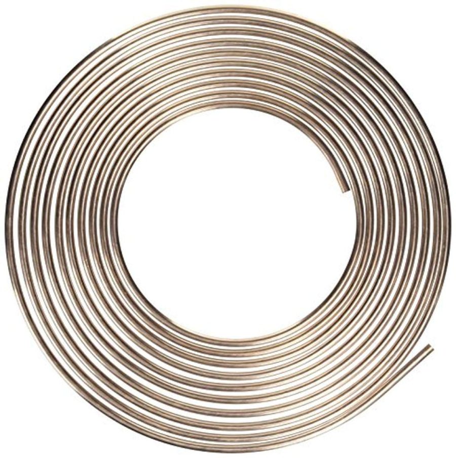 AGS CNC-425 Nickel/Copper Brake Line Tubing Coil, 1/4 INCH x 25