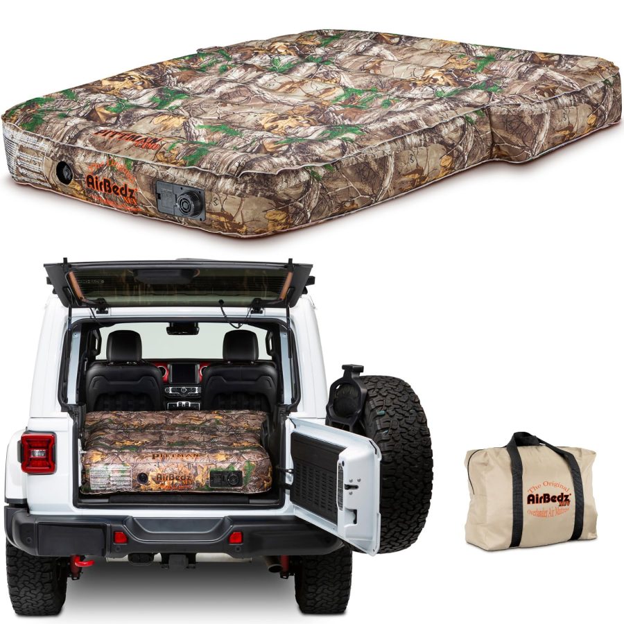 AIRBEDZ PPI-CMO_XUV Rear Seat Air Mattress for SUV & Crossovers, Built-in Air Pump, Storage Bag, Patch Kit,Camo, 66 INCH L x 52 INCH W x 10 INCH H, One Size, Camouflage