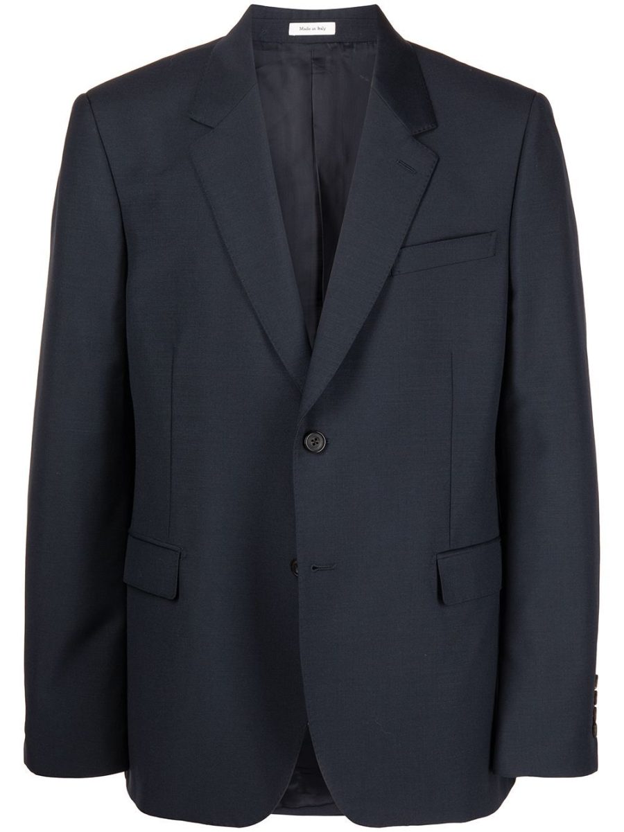 ALEXANDER MCQUEEN Single Breasted Suit Jacket Navy