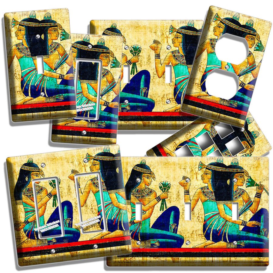 ANCIENT EGYPTIAN GIRLS HIEROGLYPHS LIGHT SWITCH OUTLET WALL PLATE ROOM ART DECOR