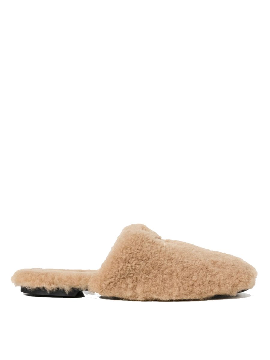 ANINE BING WOMEN Shearling Mules Light Brown