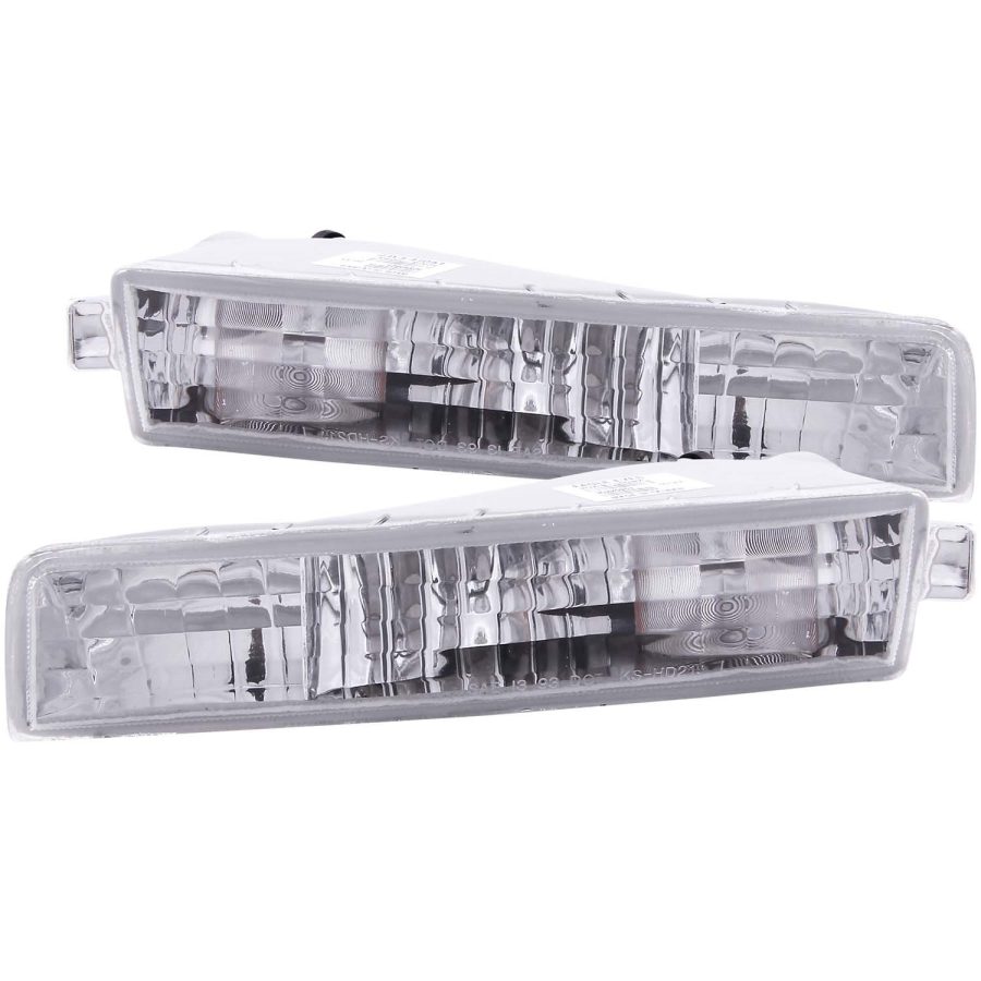 ANZO 511012 Honda Prelude Chrome Euro w/Amber Reflector Bumper Light Assembly (Pair)