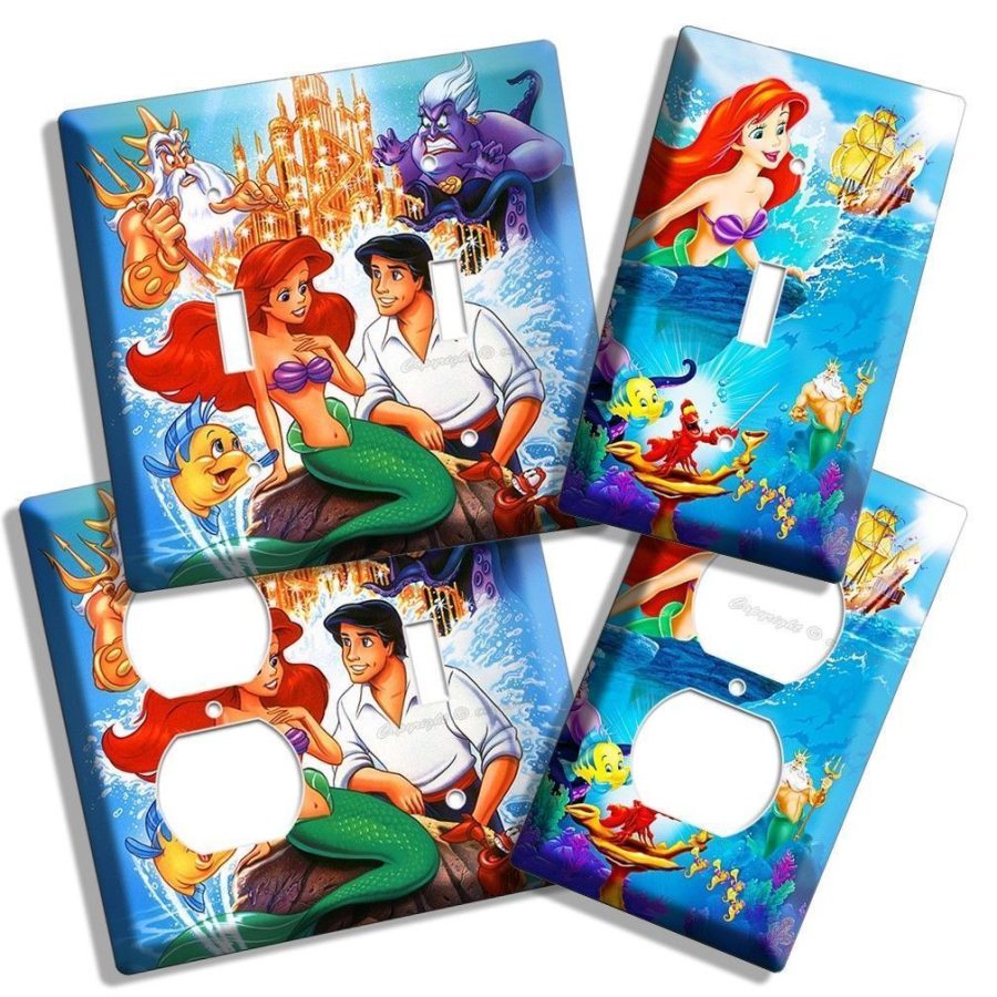 ARIEL THE LITTLE MERMAID DISNEY PRINCESS LIGHT SWITCH COVER WALL PLATE GFI COMBO